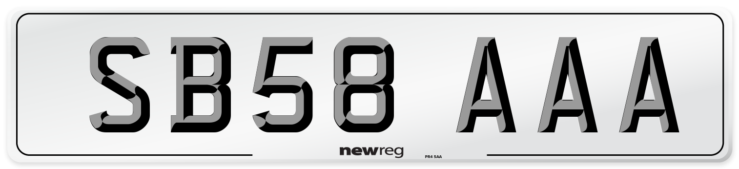 SB58 AAA Number Plate from New Reg
